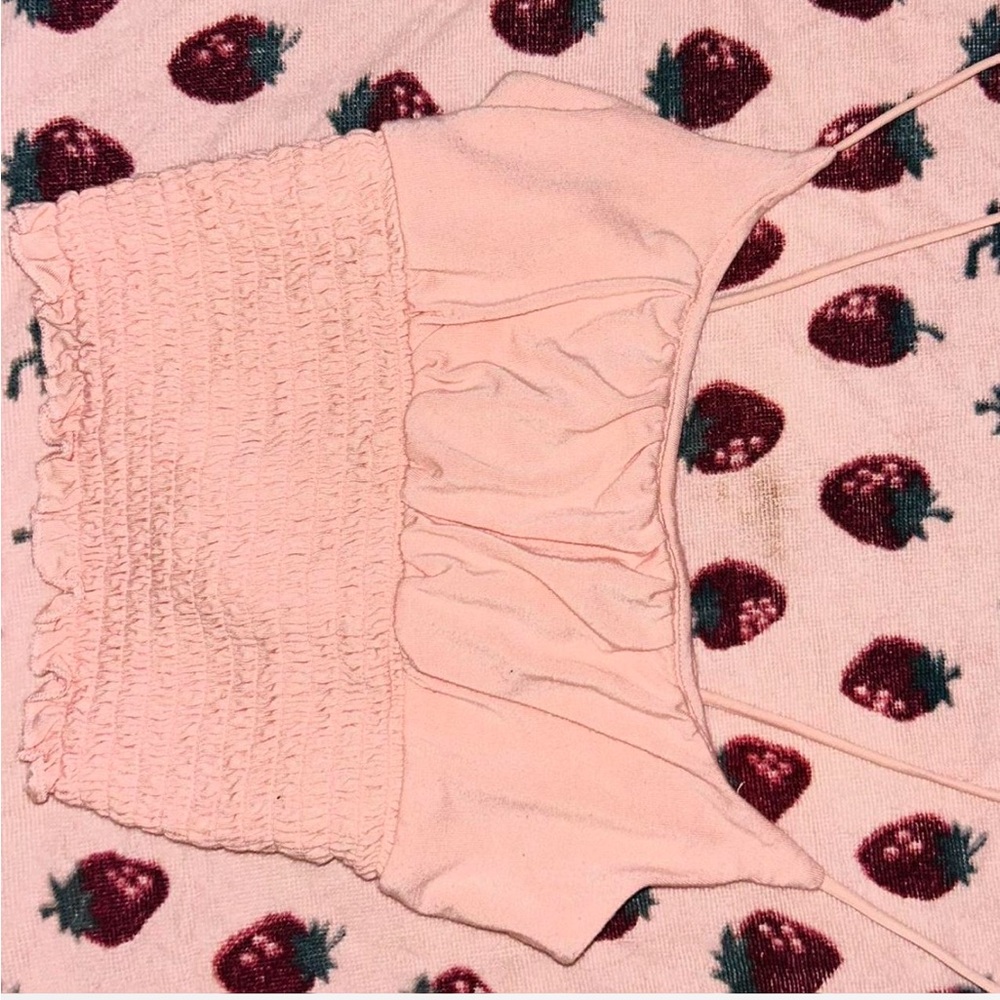 H&M Pink Tight Scrunch Crop Top